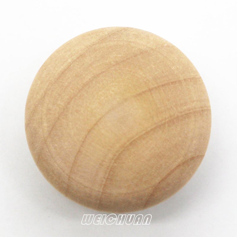 WEICHUAN 30-Pack Unfinished Solid Wood Knobs Pulls Handles - Round Natural Wooden Cabinet Knobs for Dresser Cabinet Wardrobe Cupboard and Furniture Drawer (Diameter: 1-3/8 Inches Height: 1 Inch) - Image 2